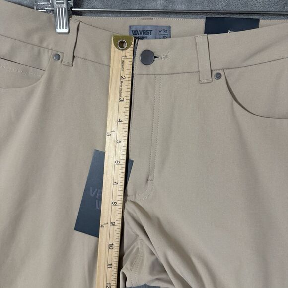 NWT VRST Pants 32x32 (32x29.5) Beige Skinny  Commuter Preppy Performance Flex - Picture 5 of 11